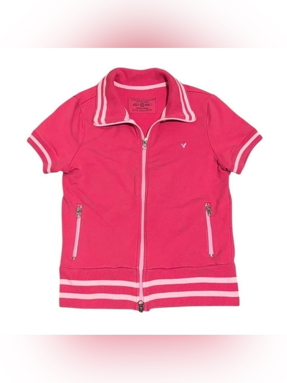 y2k American Eagle zip-up short sleeve track jacket